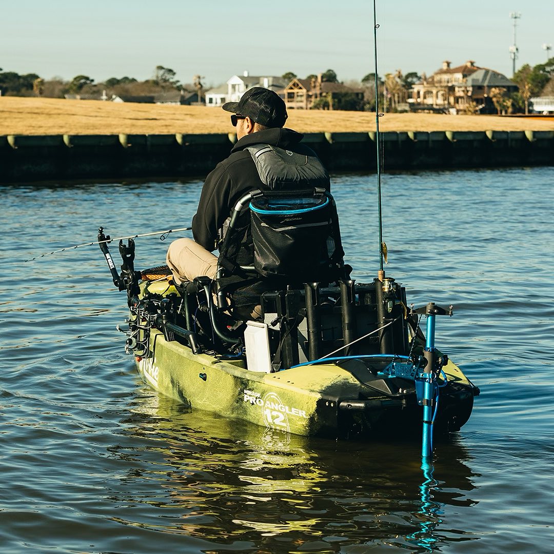 Man fishing out of Kayak with K-1 Angler